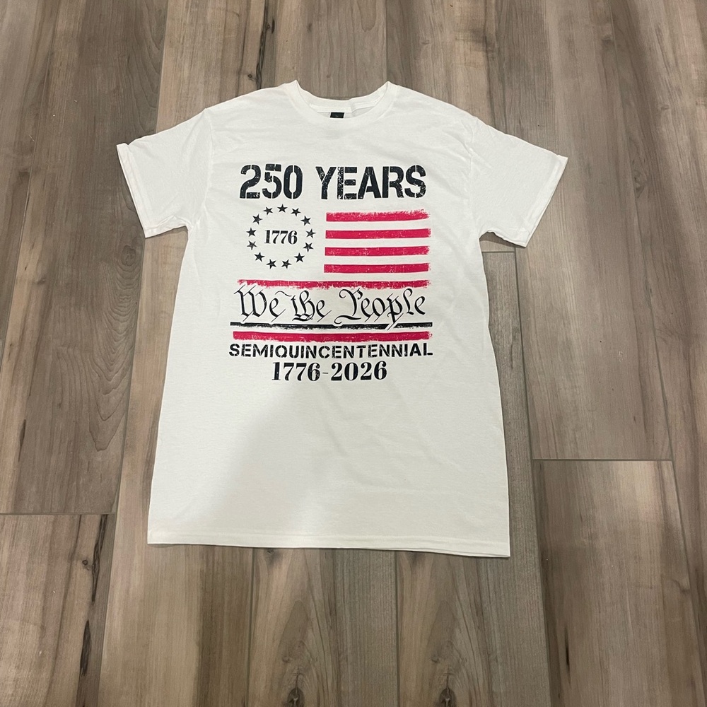 Gildan White Patriotic Short Sleeve Tee